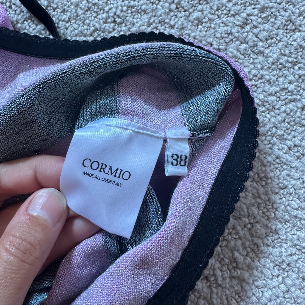 Cormio Striped Tube Dress With Lavender And Black Bands — image 3 of 3
